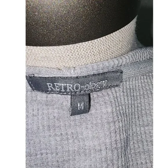 Retro-ology Women's Grey Hooded Cardigan Size M - Picture 7 of 7